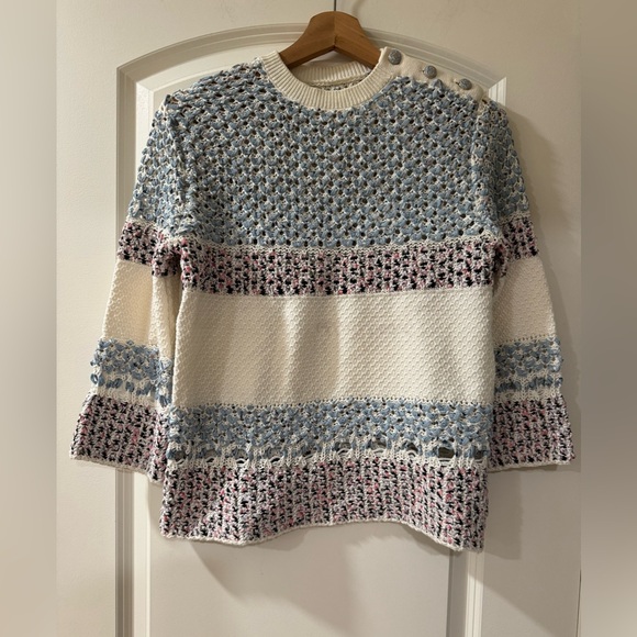 Chanel 17P CC Logo Buttons Multicolor Pullover Sweater Top - Picture 1 of 5
